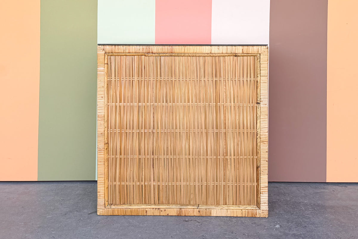 Sweet Rattan Wrapped Desk and Stool