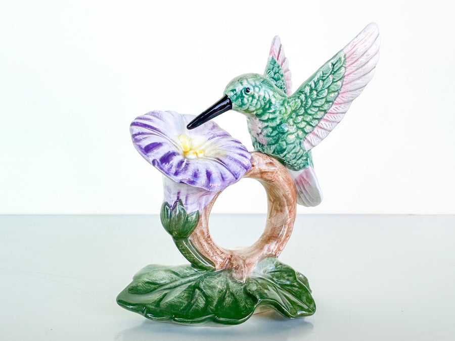 Set of Six Fitz and Floyd Hummingbird Napkin Rings