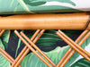 Pair of Rattan and Upholstered Palm Print Club Chairs