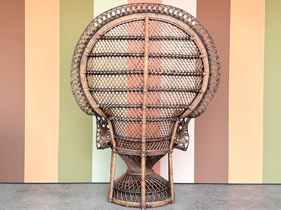 Dark Rattan Peacock Chair