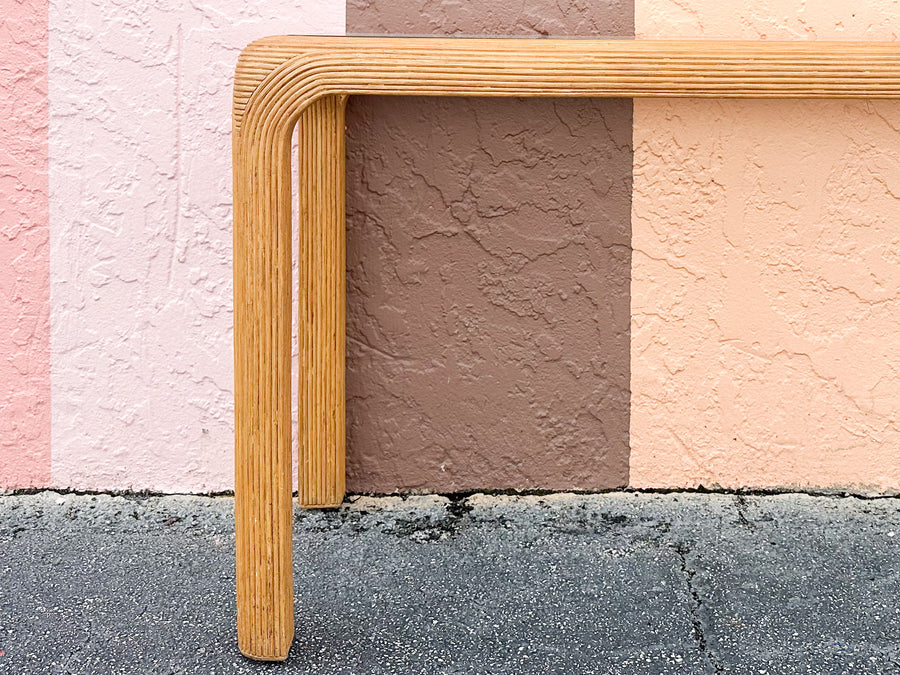 Coastal Pencil Reed Rattan Console