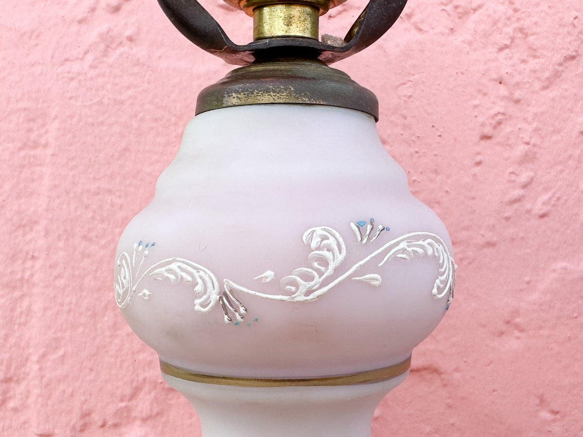 Pair of  Hand Painted Pink Granny Chic Lamps