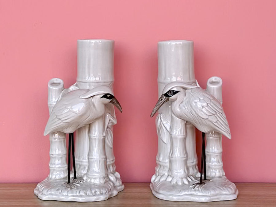 Fitz and Floyd Egret Candle Holders