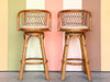 Pair of Rattan Bar Stools