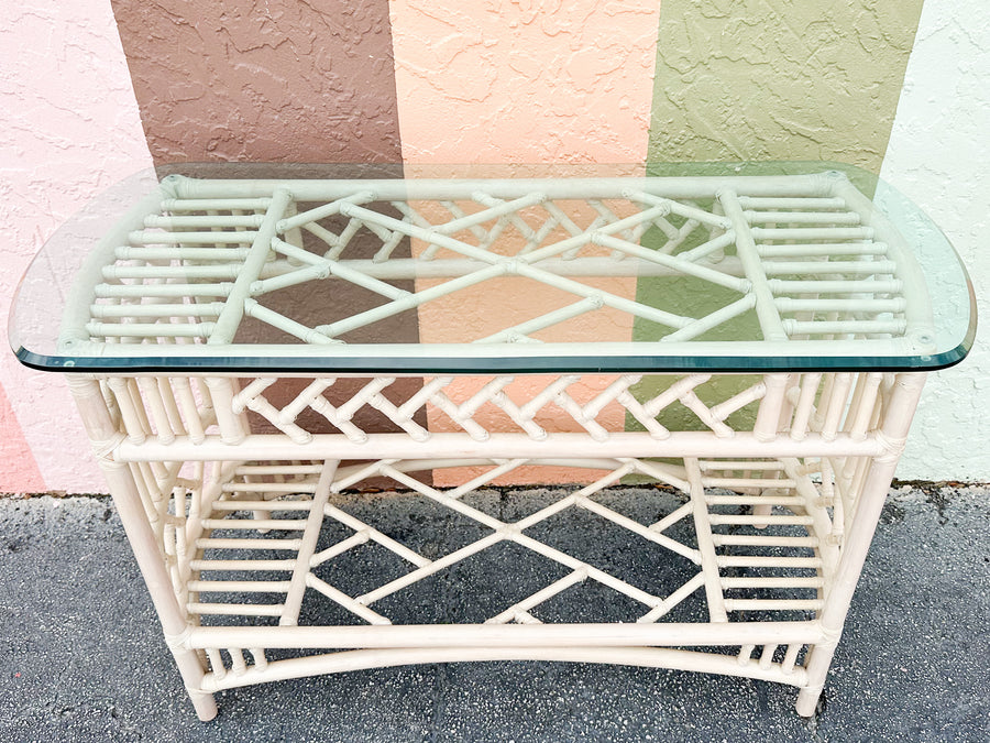 Ficks Reed Rattan Console