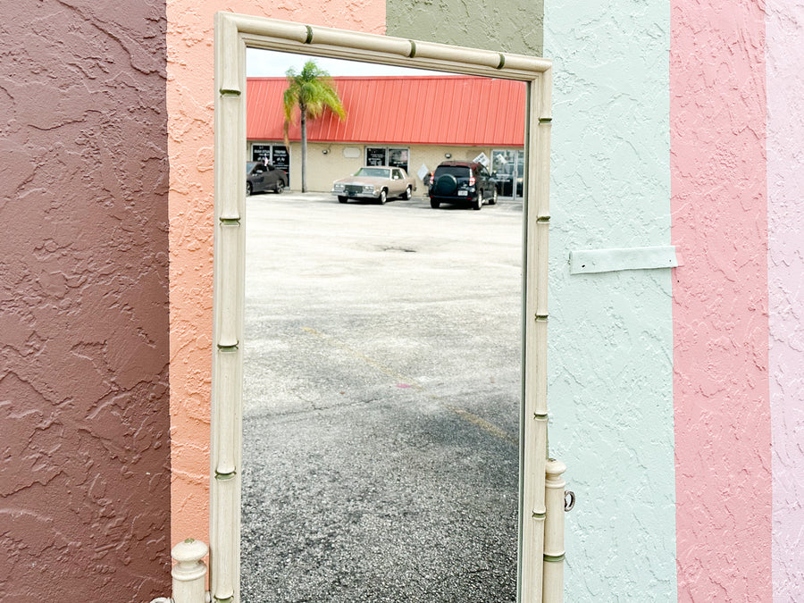 Thomasville Faux Bamboo Cheval Mirror