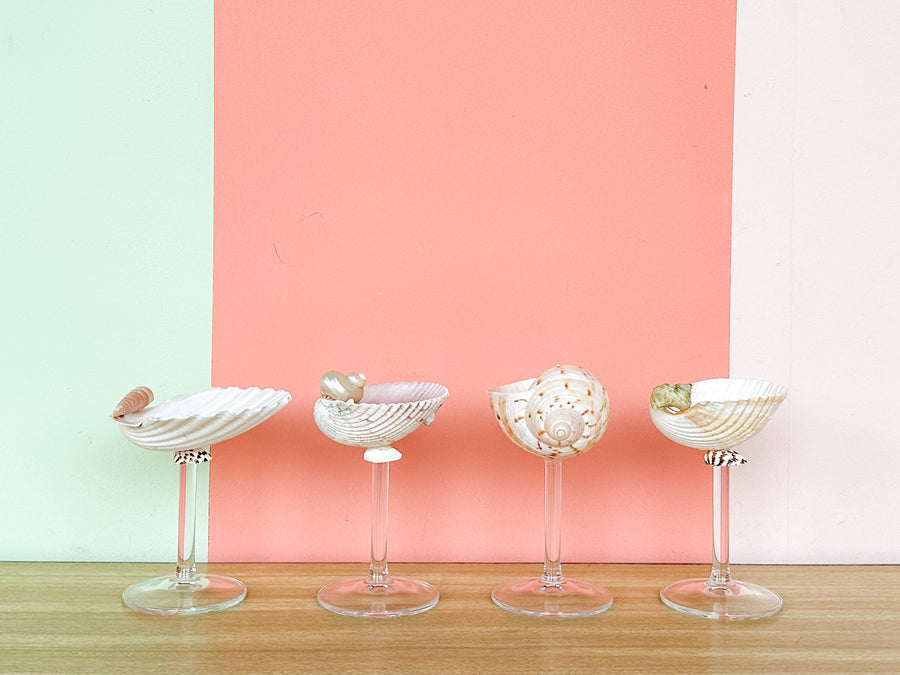 Set of Four Kips Bay Show House Shell Chic Coupes