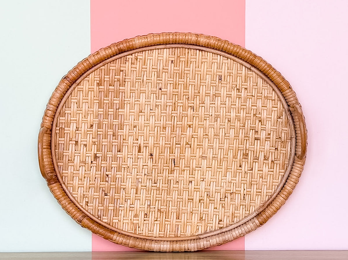 Oval Rattan Tray