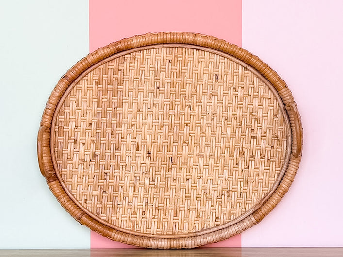 Oval Rattan Tray