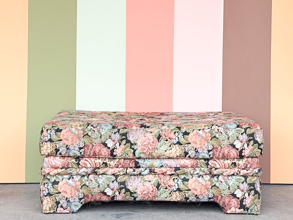 Granny Chic Floral Ottoman