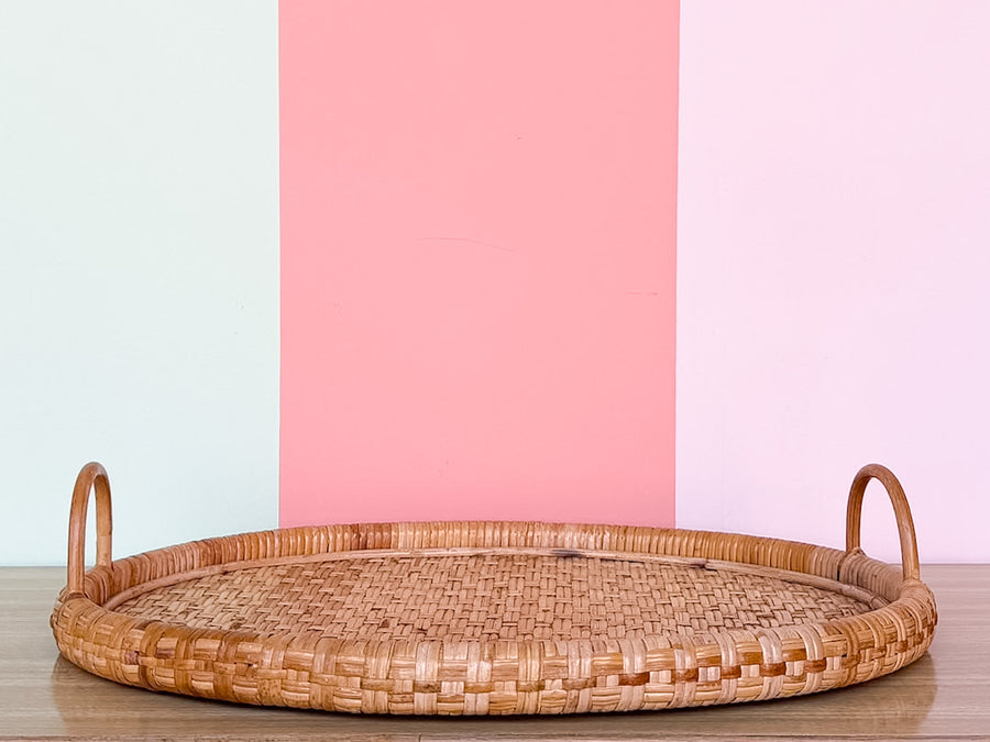 Oval Rattan Tray