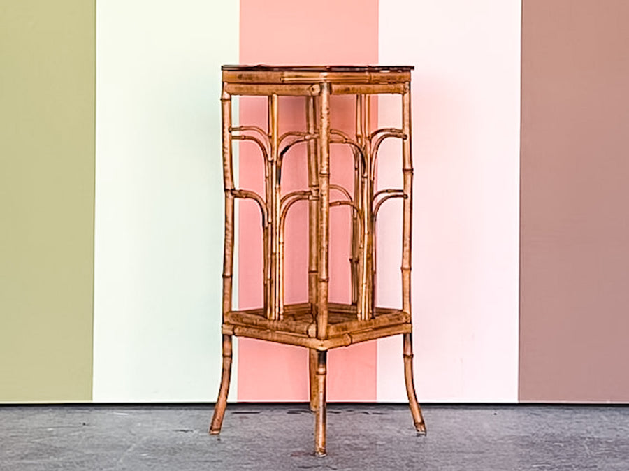 Tortoiseshell Rattan Plant Stand