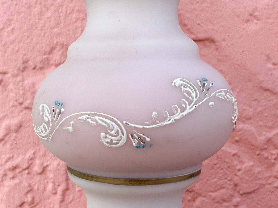 Pair of  Hand Painted Pink Granny Chic Lamps