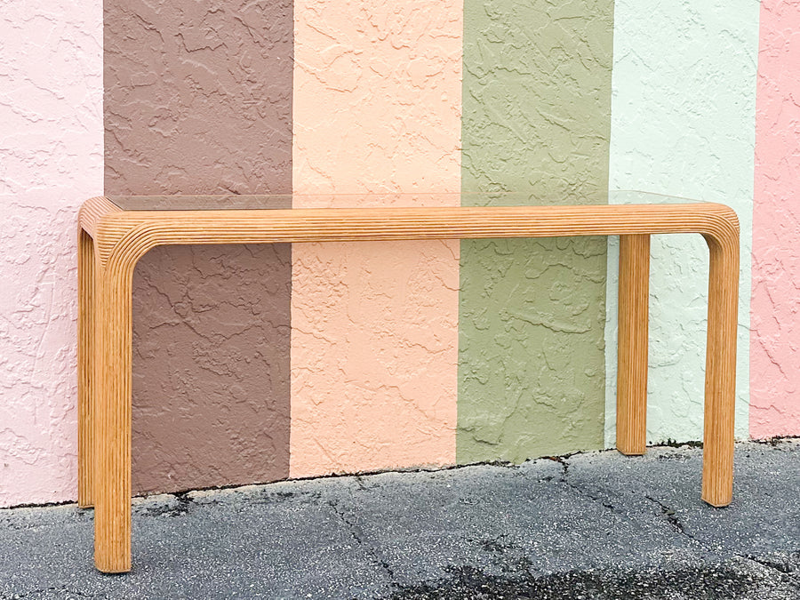 Coastal Pencil Reed Rattan Console