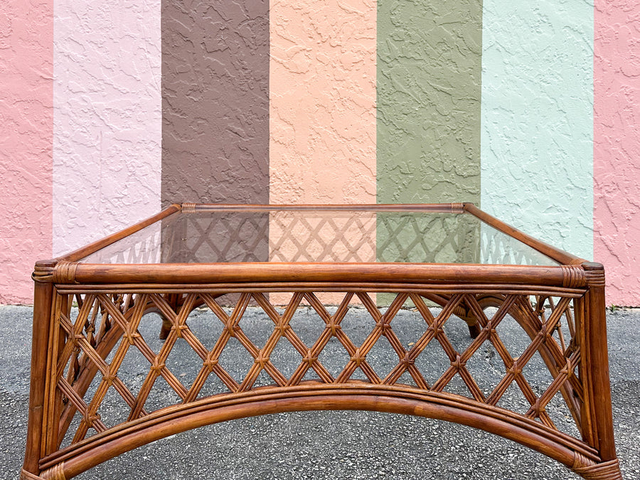 Rattan Lattice Coffee Table