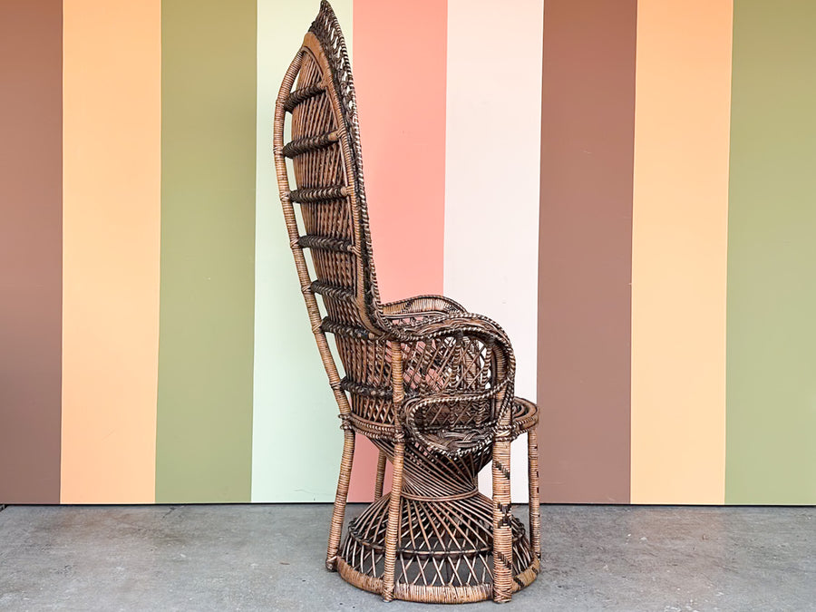 Dark Rattan Peacock Chair