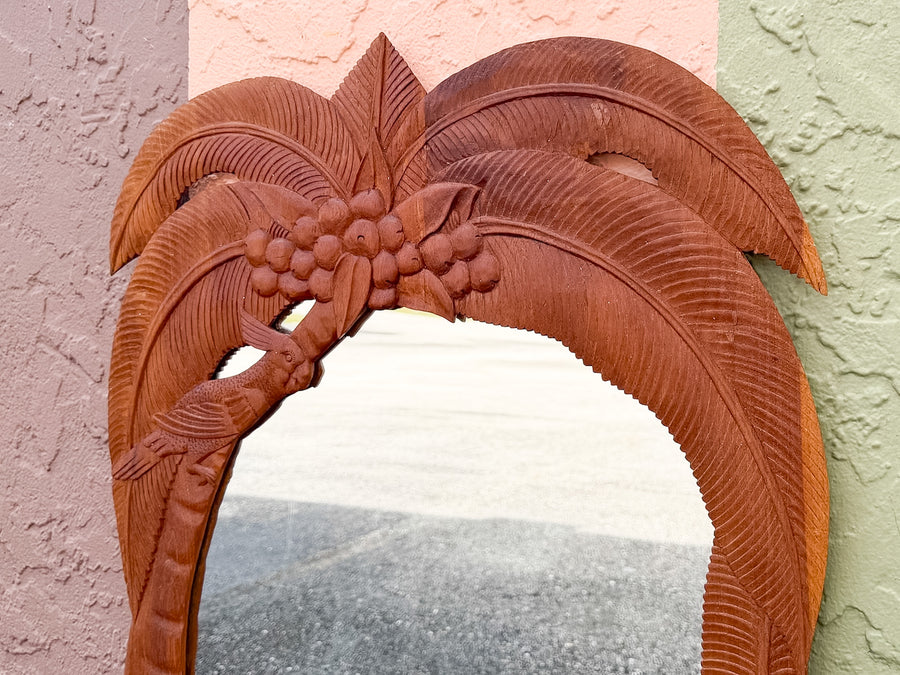 Tropical Wood Carved Mirror