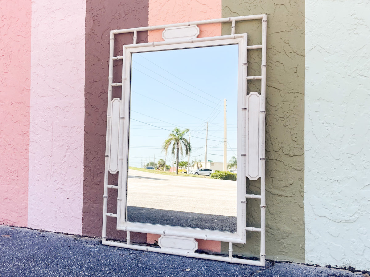 Palm Beach Style Faux Bamboo Mirror