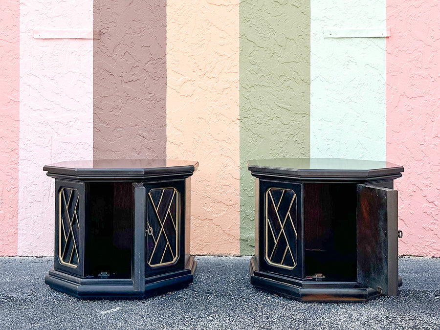 Dorothy Draper Style Chippendale Side Tables