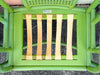 Set of Four Green Ficks Reed Rattan and Cane Chairs