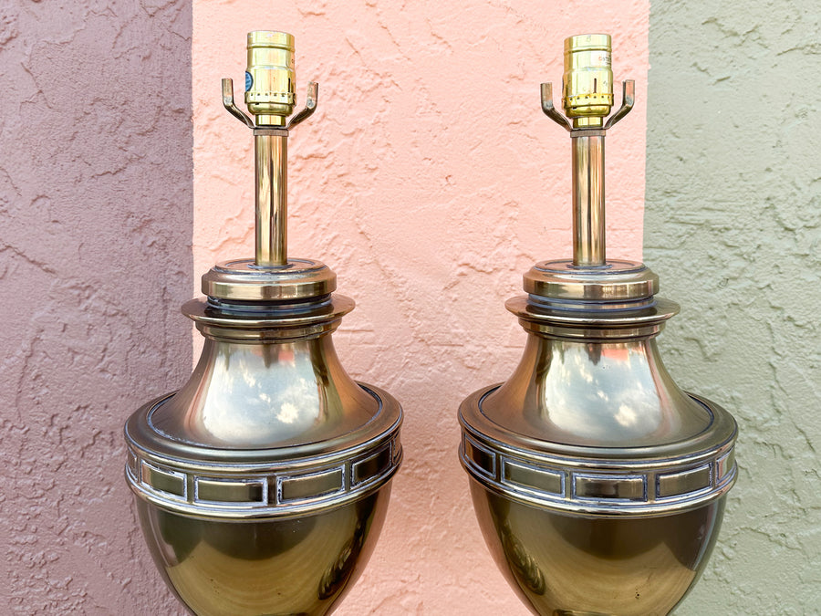 Pair of Stiffel Brass Trophy Lamps