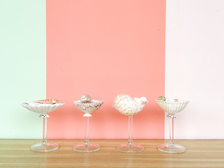 Set of Four Kips Bay Show House Shell Chic Coupes