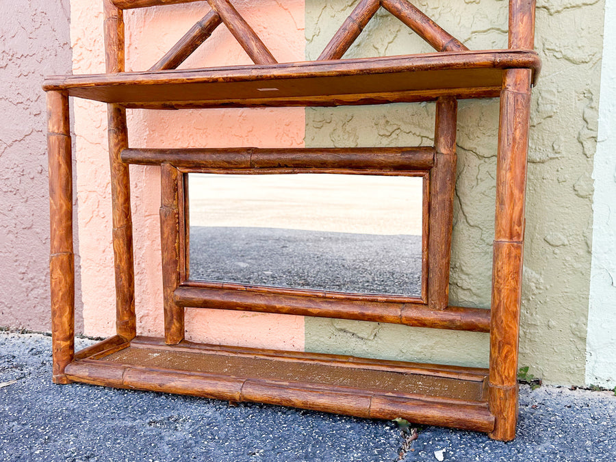 Pagoda Wall Shelf with Mirror