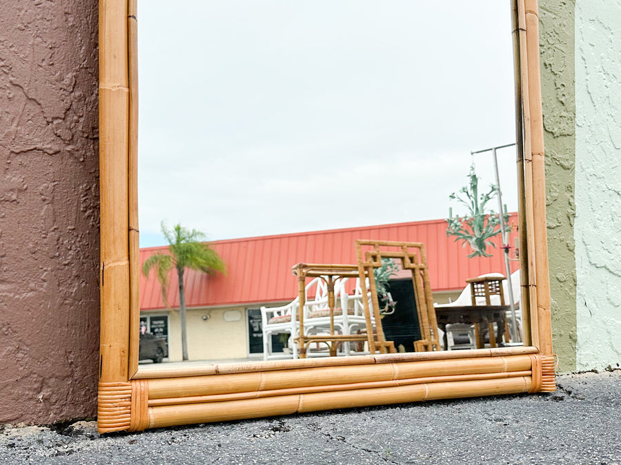 Sunburst Rattan Mirror