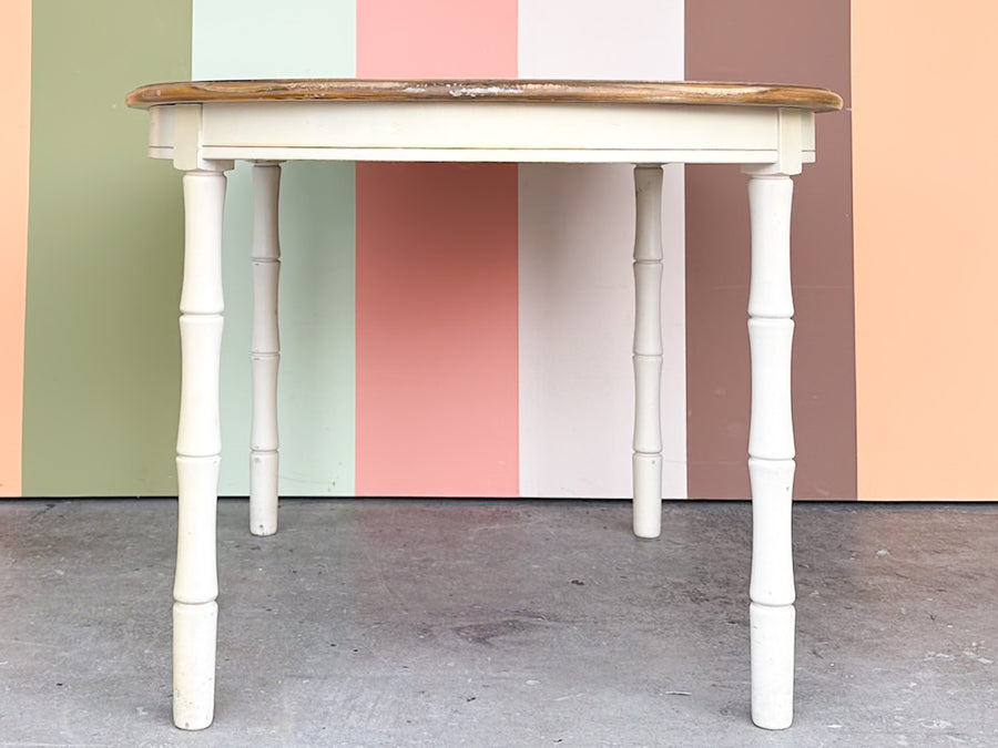 Faux Bamboo Dining Table with Leaf