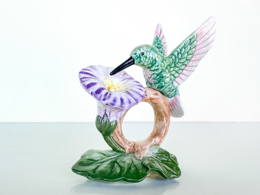 Set of Six Fitz and Floyd Hummingbird Napkin Rings