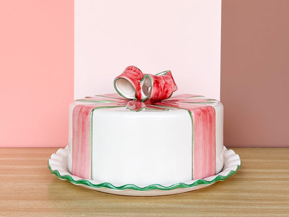 Holiday Bow Cake Plate