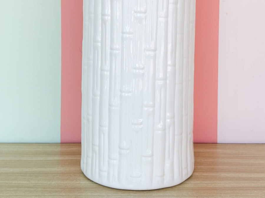 White Faux Bamboo Umbrella Stand