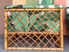 Pair of Rattan and Upholstered Palm Print Club Chairs