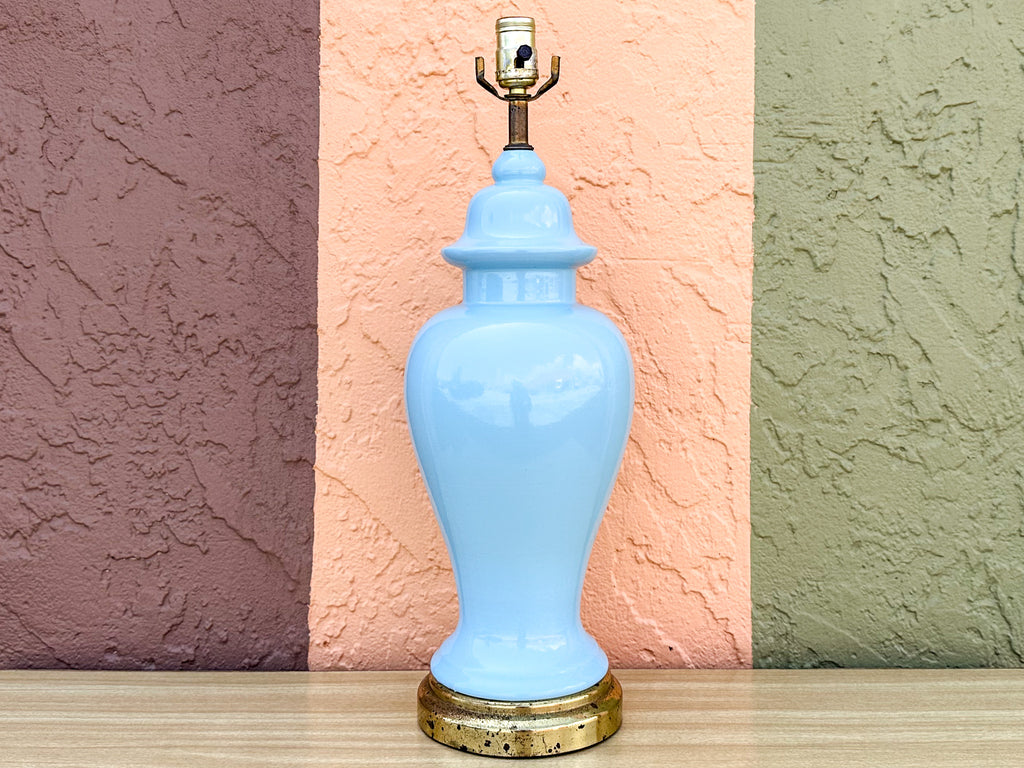 Baby Blue Ginger Jar Lamp