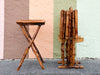 Set of Four Tortoiseshell Bamboo Folding Tables and Stand