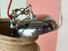 Chrome and Rattan Chandelier