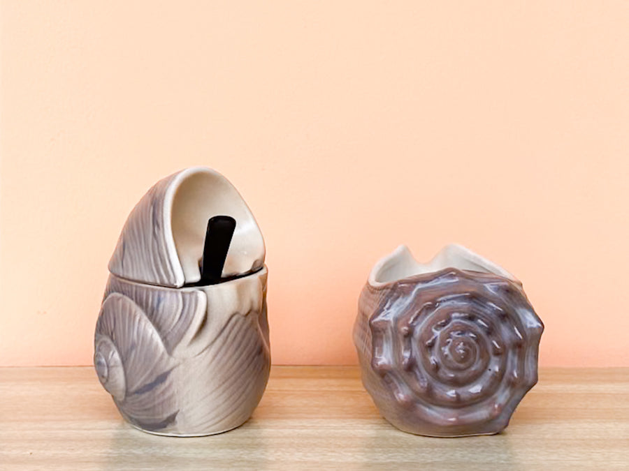Japanese Conch Shell Creamer and Sugar Set
