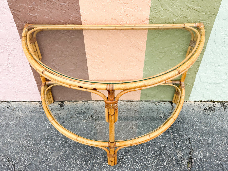 Coastal Rattan Demilune