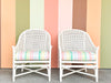 Pair of Candy Stripe Cane Barrel Chairs