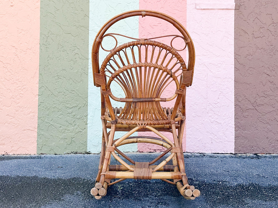 Old Florida Rattan Rocking Chair