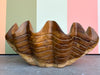 Large Hand Carved Teak Clam Shell