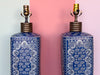 Pair of Blue Bandana Lamps