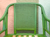 Set of Four Green Ficks Reed Rattan and Cane Chairs