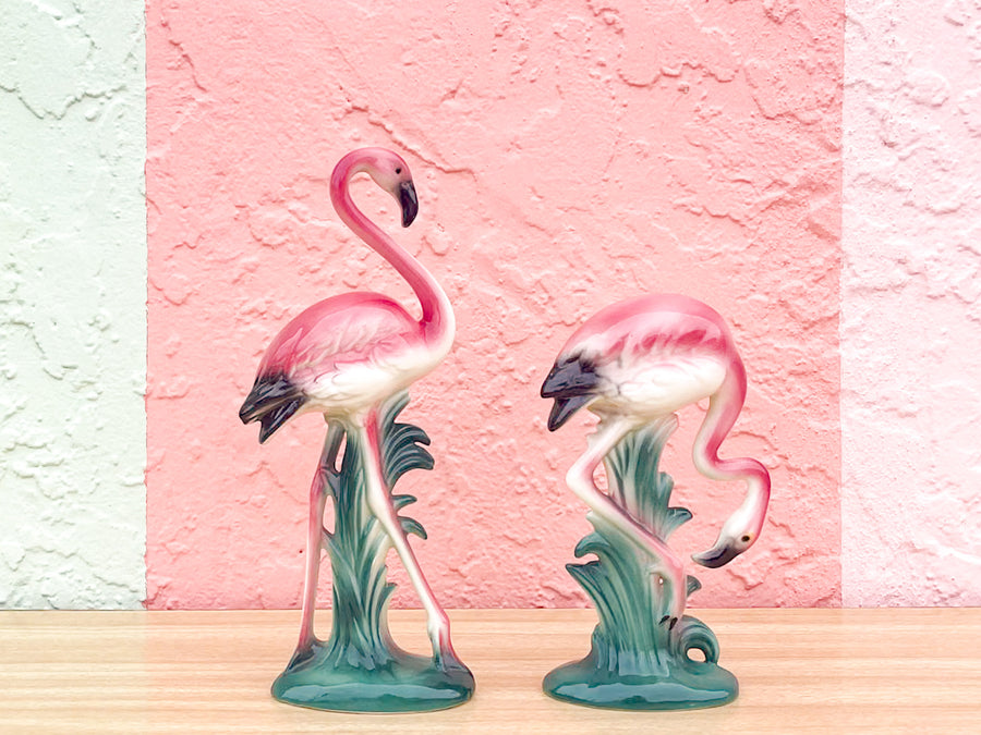 Kips Bay Pair of Old Florida Flamingo Figurines