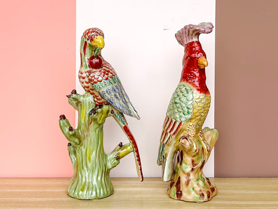 Pair of Chinoiserie Chic Parrots