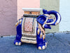 Royal Blue Trunks Up Elephant Garden Seat