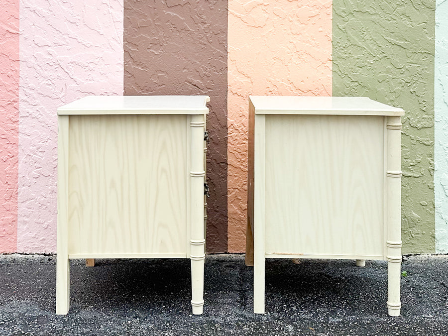 Pair of Faux Bamboo Nightstands