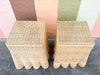 Pair of Modern Draped Wicker Side Tables