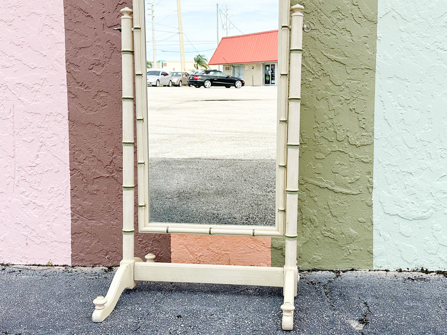 Thomasville Faux Bamboo Cheval Mirror