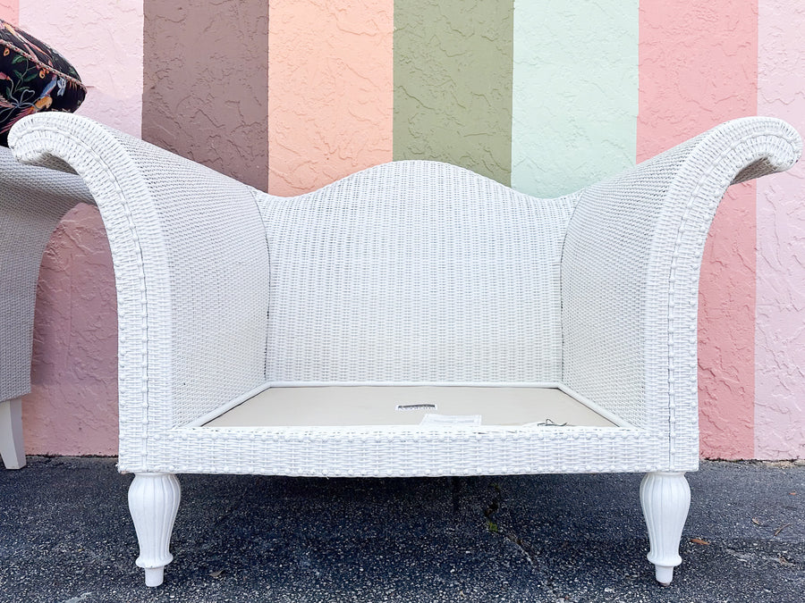 Pair of Oversized Lane Venture Wicker Throne Chairs